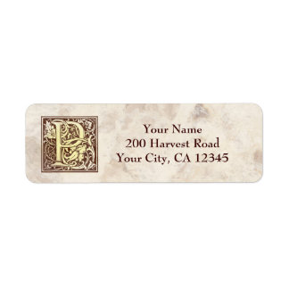 Étiquette Monogramme vintage P