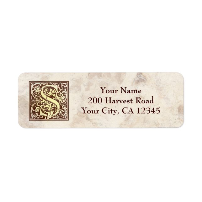 Étiquette Monogramme vintage S (Devant)