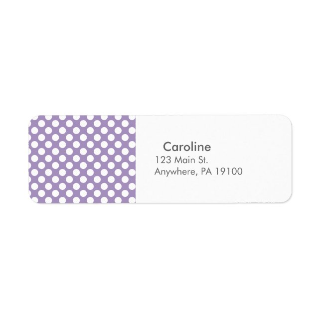 Étiquette Monogramme violet blanc tendance Motif de point Po (Devant)