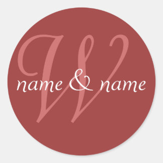 étiquette monogramme "W", personnalisez les prénom