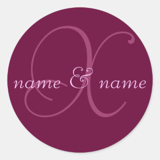 étiquette monogramme "X", personnalisez les prénom