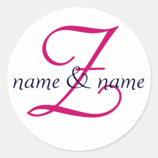 étiquette monogramme "Z", personnalisez les prénom