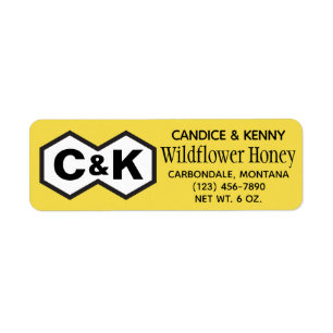Étiquette Monogrammes Initiales Fleur sauvage Honey Jar Étiq
