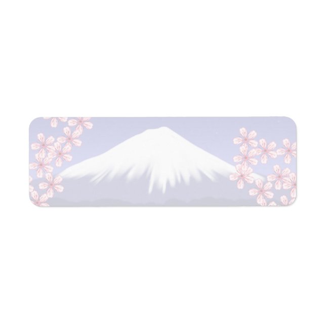 Étiquette Mont Fuji et fleurs de cerisier (Devant)