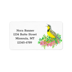 Étiquette Montana State Bird Bitterroot Adresse de retour