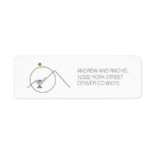 Étiquette Monts géométriques  Boho   Adresse personnalisée