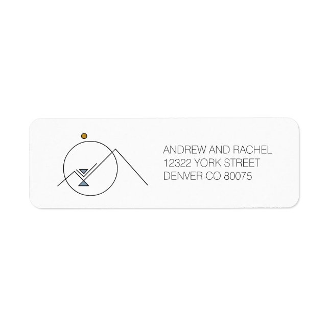 Étiquette Monts géométriques| Boho | Adresse personnalisée (Devant)