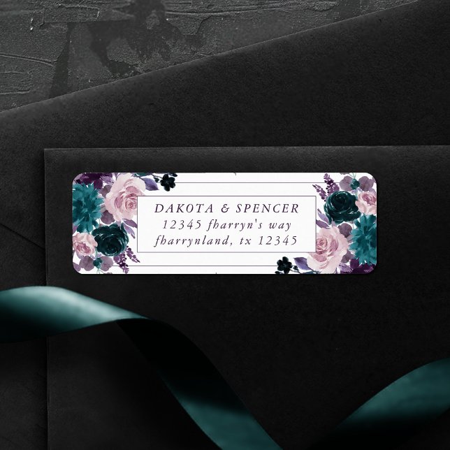 Étiquette Moody Boho | Eggplant Purple Mauve Wedding Address (Créateur téléchargé)