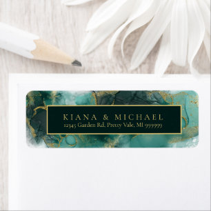 Étiquette Moody Ink Emerald Gold ID Abstrait988
