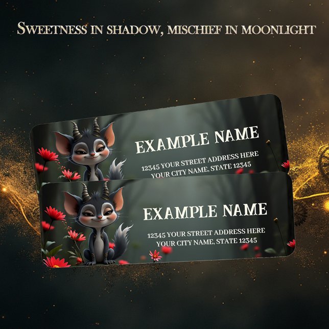 Étiquette Moonlit Mischief Forest Spirit of Crimson Bloom.  (Créateur téléchargé)