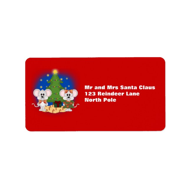 Étiquette Morceau de Noël mignon avec texte personnalisable (Devant)