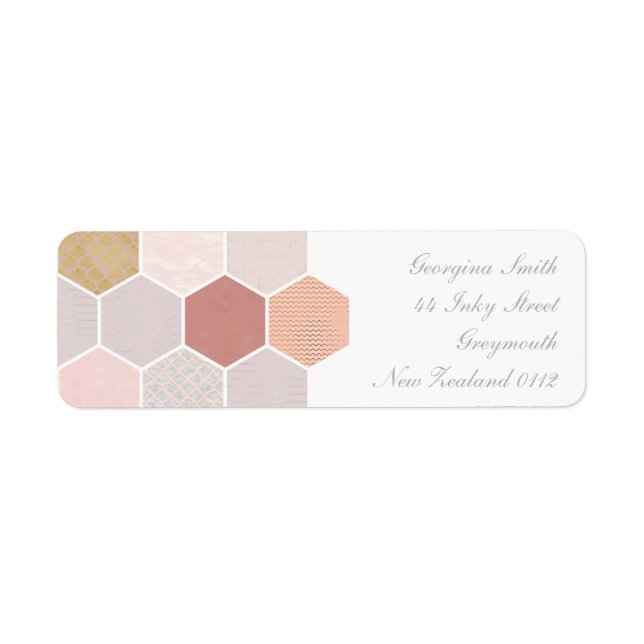 Étiquette Mosaïque rose (Devant)
