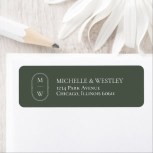 Étiquette Moss Moss Moss Moss Green Mariage Adresse de retou