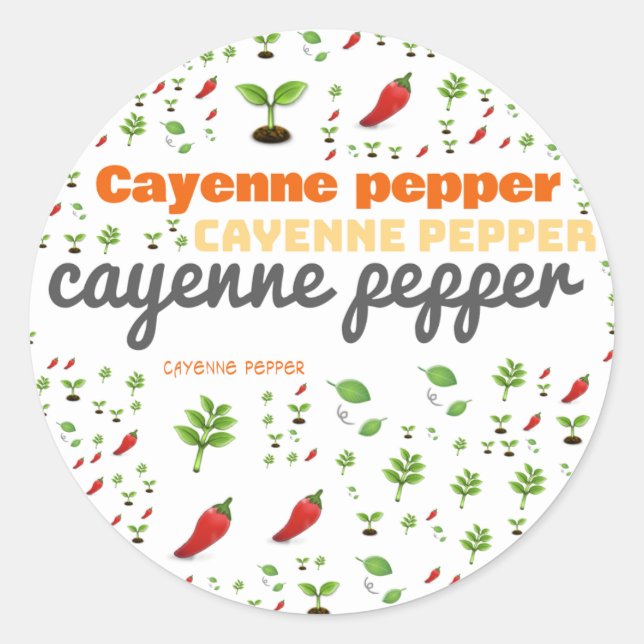 Étiquette MOT HERBE - CAYENNE PEPPER (Devant)