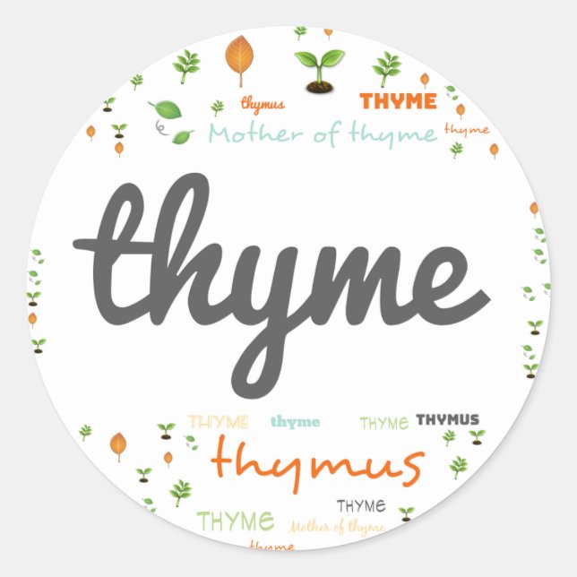 Étiquette MOT HERBE - HERBES/LÉGUMES - THYME (Devant)