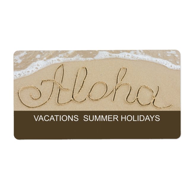 Étiquette Mot sable Aloha (Devant)