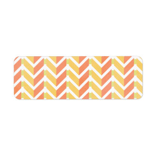 Étiquette Motif 3D du chevron jaune et corail