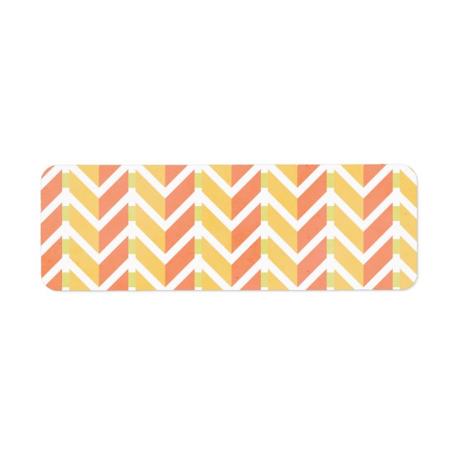 Étiquette Motif 3D du chevron jaune et corail (Devant)