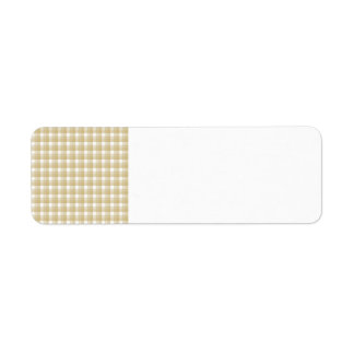 Étiquette Motif à chèque marron clair. En vichy beige.