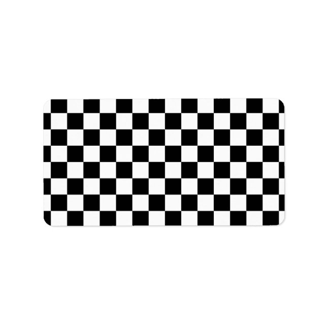 Étiquette Motif à damiers noir et blanc (Devant)