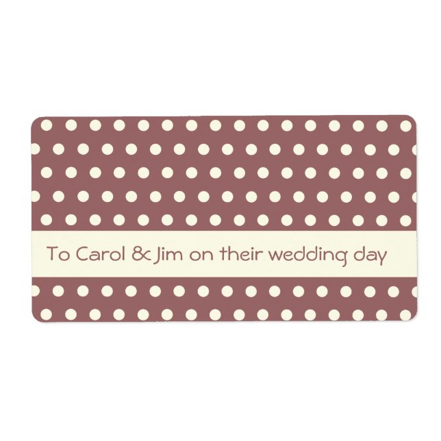 Étiquette Motif à point de Polka blanc crème (Devant)
