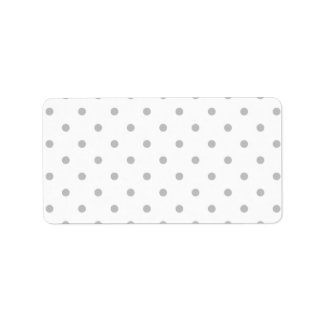 Étiquette Motif à points polka gris clair et blanc.