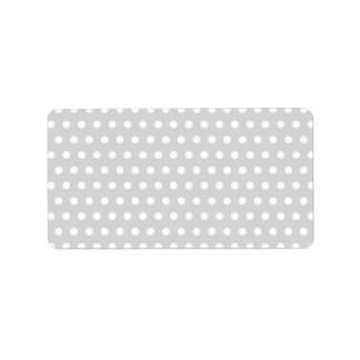 Étiquette Motif à points polka gris clair et blanc.