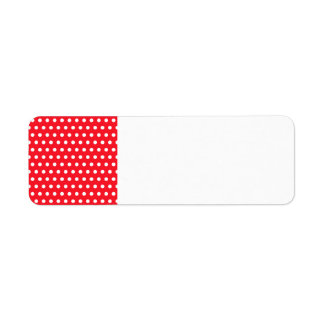 Étiquette Motif à points Polka rouge et blanc. Spotty.