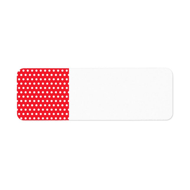 Étiquette Motif à points Polka rouge et blanc. Spotty. (Devant)