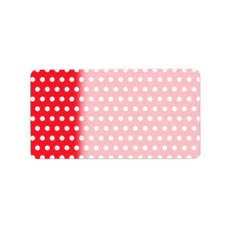 Étiquette Motif à points Polka rouge et blanc. Spotty.