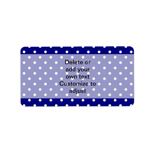 Étiquette Motif à pois bleu marine (Devant)