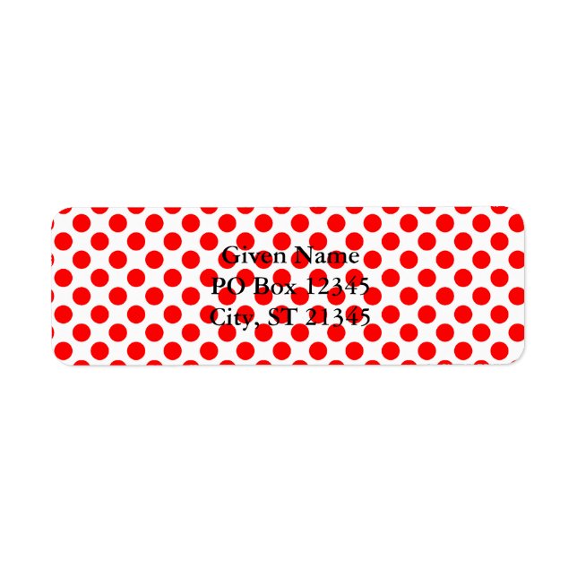 Étiquette Motif à pois rouges (Devant)