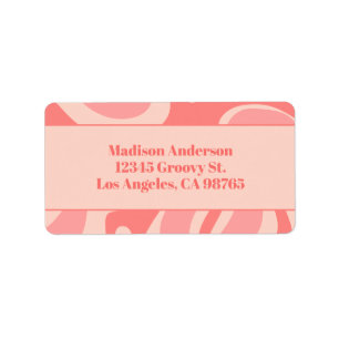 Étiquette Motif Abstrait à balayage rose vif