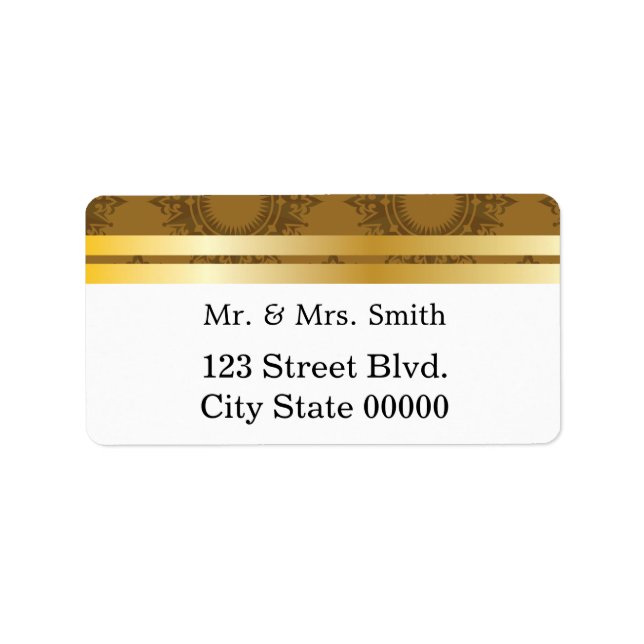 Étiquette Motif baroque avec Gold Bands 3 (Devant)