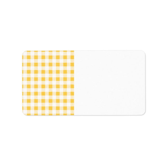 Étiquette Motif blanc En vichy jaune (Devant)