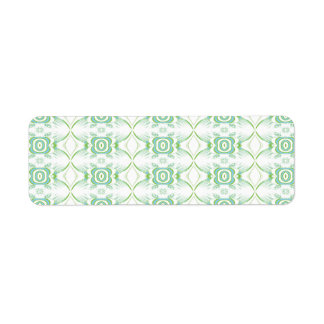 Étiquette Motif blanc et vert pâle.