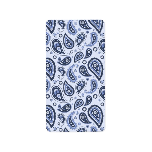 Étiquette Motif Blue Paisley (Devant)