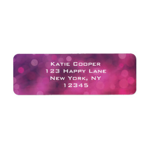 Étiquette Motif Bokeh rose et violet