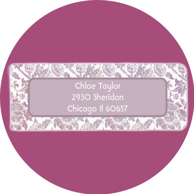 Étiquette Motif botanique vintage Mauve (Créateur téléchargé)