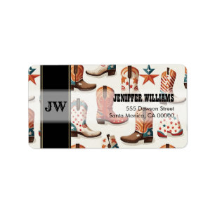 Étiquette Motif bottes Cowboy
