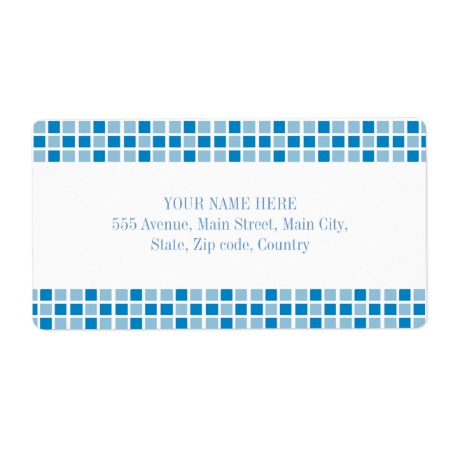 Étiquette Motif Carré bleu (Devant)