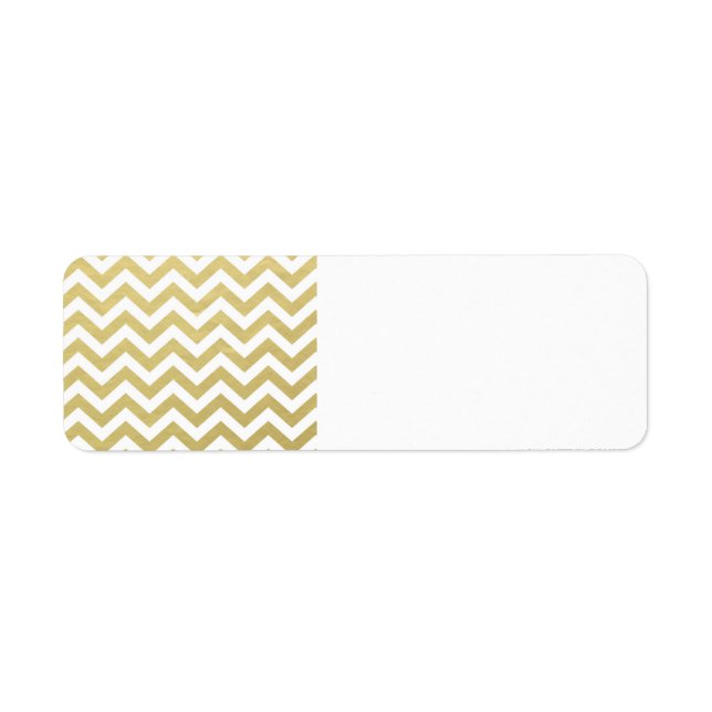 Étiquette Motif Chevron blanc Gold Foil (Devant)