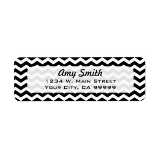 Étiquette Motif Chevron noir et blanc