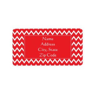 Étiquette Motif Chevron rouge et blanc