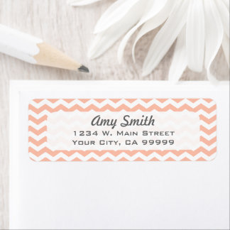Étiquette Motif Chevron Stripes Peach Coral clair