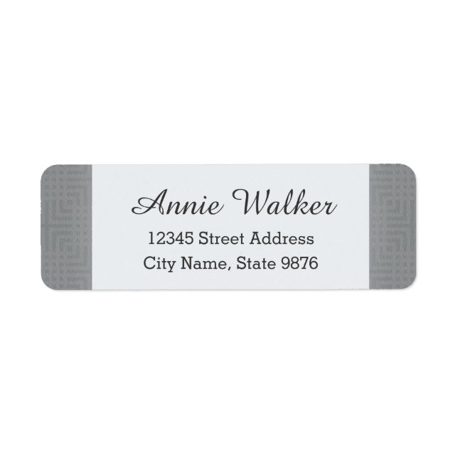 Étiquette Motif classique - Argent - Adresse de retour perso (Devant)