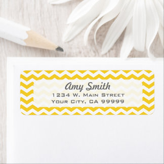 Étiquette Motif coloré Jaune Chevron Zigzag