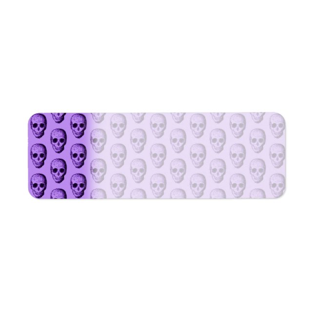 Étiquette Motif crâne violet. (Devant)