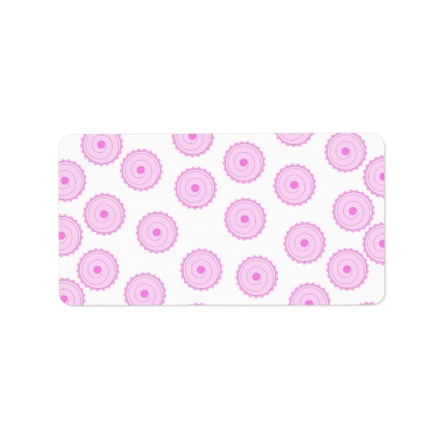 Étiquette Motif Cupcake rose. (Devant)