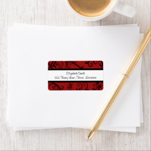 Étiquette Motif Damas, Damas rouge, Damas français